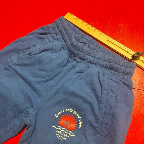 PARKS PROJECT BLUE JOGGER WAR UPS LEAVE ONLY GOOD VIBES GRAPHICS POCKETS - Picture 6 of 6